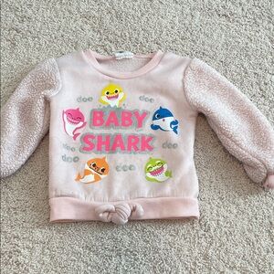 Baby Shark Pink Fleece Sweatshirt for Kids